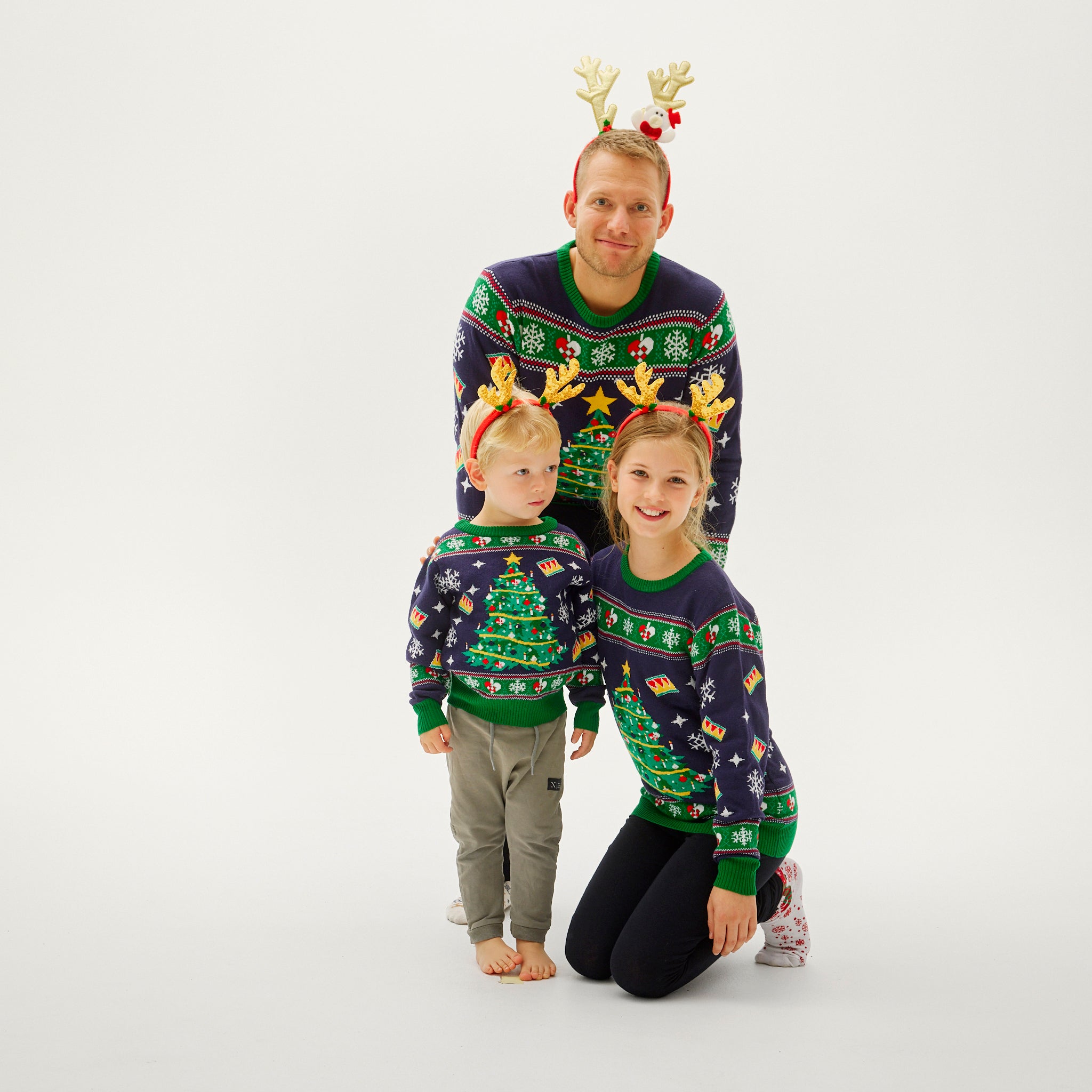 Pull De Noël De L'arbre LED Bleu - Enfants